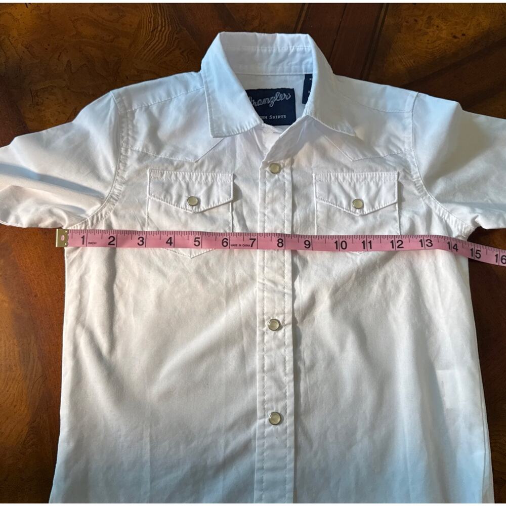 Wrangler White Pearl Snap Long Sleeve Boys Shirt XS 3-4 Cowboy Rodeo - Picture 6 of 7